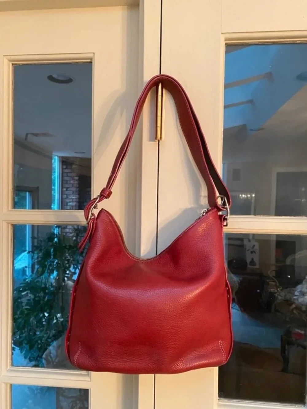 Vintage Authentic Coach Hamptons Leather Convertible Bucket Bag